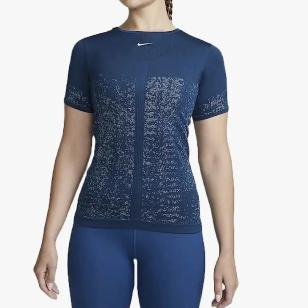 NWT Nike Dri-FIT ADV Short Sleeve Training Open Back Top Blue